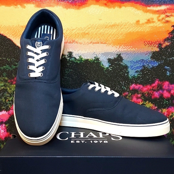 Chaps Other - Mens Chaps Navy Chace Canvas Lace-Up Casual Sneaker